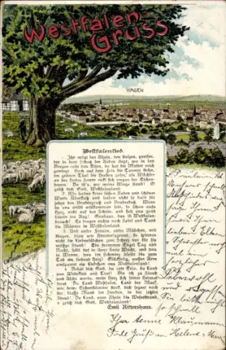 Lied Ak Hagen in Westfalen, Westfalenlied