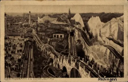 Ak Hamburg Eimsbüttel Stellingen, H H Park, Vergnügungspark Hugo Haase AG, Gebirgsbahn