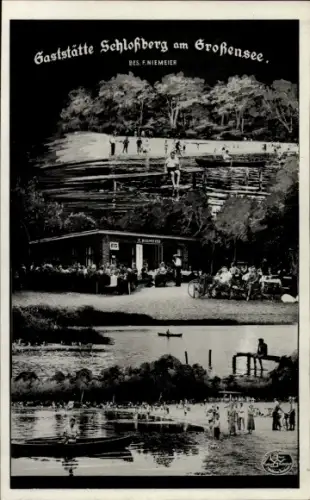 Ak Großensee in Holstein, Gaststätte Schloßberg, Strandhalle Schloßberg,  Bes. F. Niemeyer
