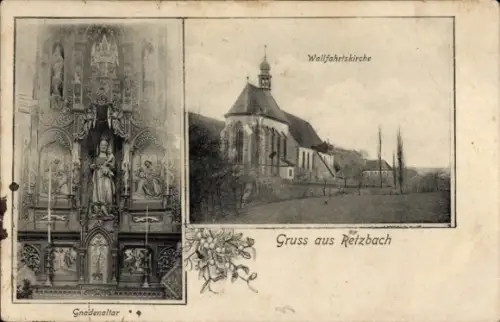 Ak Retzbach Zellingen in Unterfranken, Wallfahrtskirche, Gnadenaltar