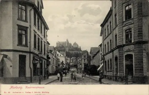Ak Marburg an der Lahn,  Kasernenstrasse, Landgrafenschloss