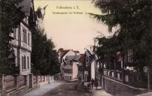 Ak Falkenstein Königstein im Taunus,  Straßenpartie mit Postamt