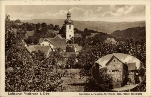 Ak Vielbrunn Michelstadt im Odenwald, Luftkurort  Gasthaus u. Pension Zur Krone, Bes. Friedr. Hof