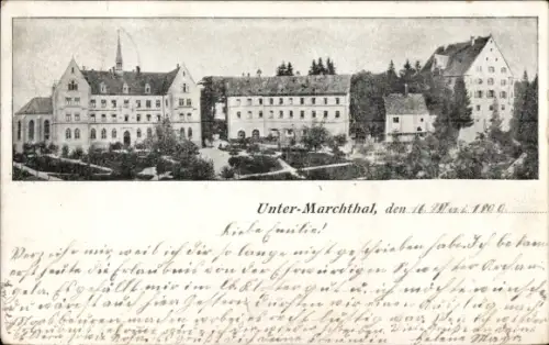 Ak Untermarchtal Baden Württemberg, Totalansicht vom Schloss