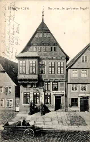 Ak Stadthagen im Kreis Schaumburg, Gasthaus im goldenen Engel