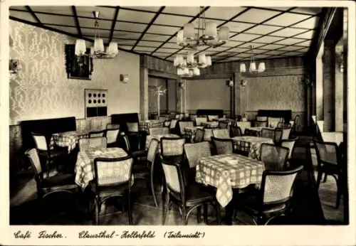 Ak Clausthal Zellerfeld im Oberharz, Blick ins Café Fischer