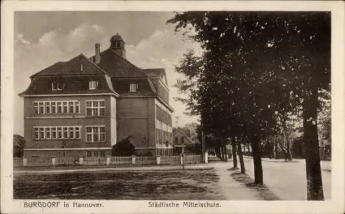 Ak Burgdorf in der Region Hannover, BURGDORF in Hannover, Städtische Mittelschule