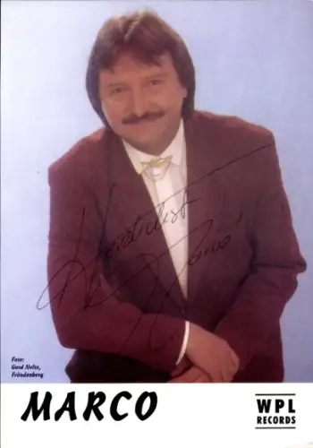 Ak Sänger Marco, Autogramm, Portrait