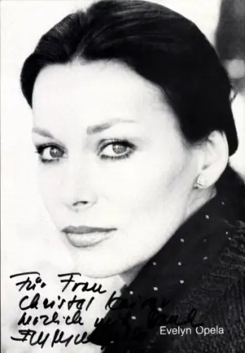 Foto Schauspielerin Evelyn Opela, Portrait, Autogramm
