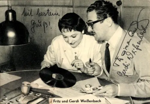 Foto Sänger Fritz und Gerdi Weißenbach, Portrait, Autogramm