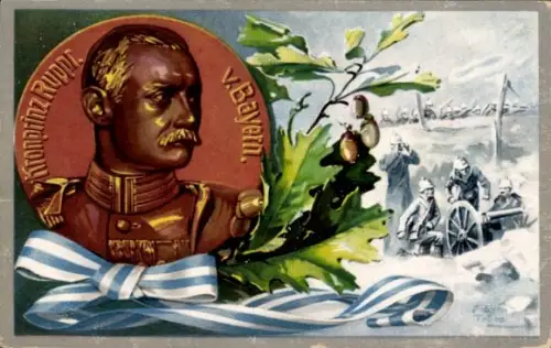 Künstler Ak Trübe, Maxim, Kronprinz Rupprecht von Bayern, Schlachtmotiv