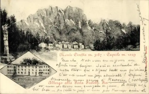 Ak Südtirol, Monte Civetta, Caprile, Albergo Posta Fratelli Pra