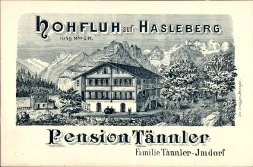 Litho Hohfluh Hasliberg Kt. Bern Schweiz, Pension Tännler