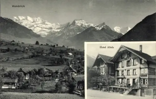 Ak Hondrich Kanton Bern, Gesamtansicht, Hotel Altels
