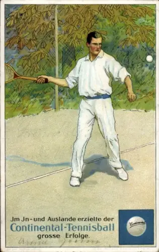 Ak Reklame Continental-Tennisball, Continental Caoutchouc-und Gutta- Percha Co., Hannover