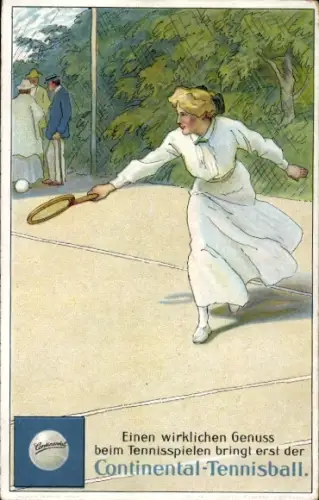 Ak Reklame Continental-Tennisball, Continental Caoutchouc-und Gutta- Percha Co., Hannover