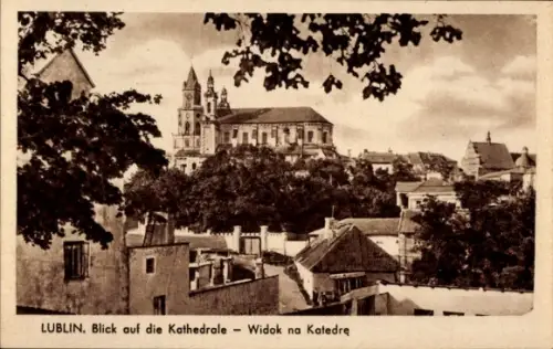 Ak Lublin Polen, Teilansicht, Kathedrale