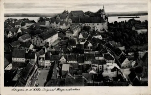 Ak Torgau an der Elbe, Fliegeraufnahme