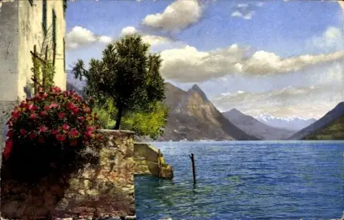Ak Gandria Lago di Lugano Kt. Tessin Schweiz, Nenke und Ostermaier 3295