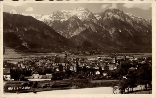 Foto Ak Hall in Tirol, Stadtpanorama