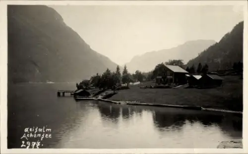 Ak Achenkirch am Achensee Tirol, Gaisalm, Hütten mit Seeblick