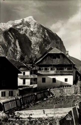 Ak Pürgg Steiermark, Häuser, Grimming