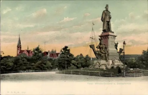 Ak Holtenau Kiel, Kaiser Wilhelm-Denkmal, Kirche