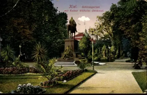 Ak Kiel, Schlossgarten, Kaiser Wilhelm-Denkmal