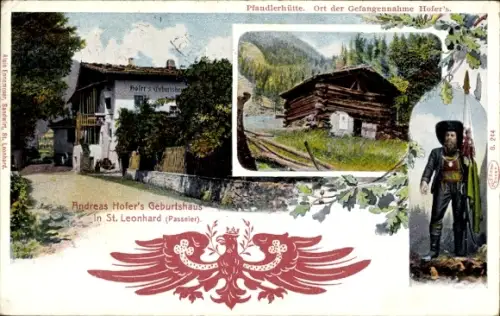 Ak St. Leonhard Passeier Südtirol, Andreas Hofers Geburtshaus, Pfandlerhütte