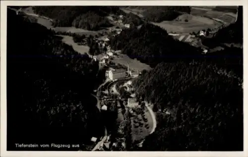 Ak Tiefenstein Idar Oberstein an der Nahe, Tiefenstein vom Flugzeug aus