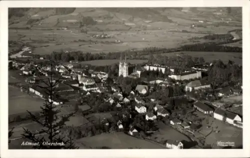 Ak Admont Steiermark, Fliegeraufnahme