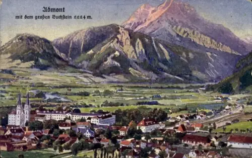 Ak Admont Steiermark, Gesamtansicht mt dem großen Buchstein