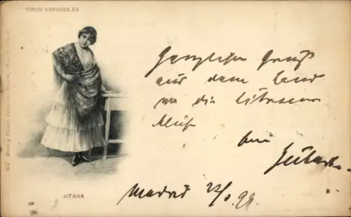 Ak Frau in spanischer Tracht, Jitana