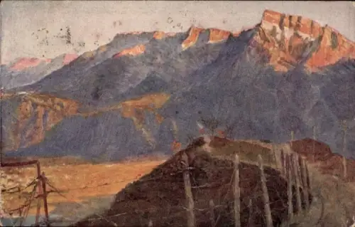 Künstler Ak Schuster, Karl, Cima di Vezzana mit Levico