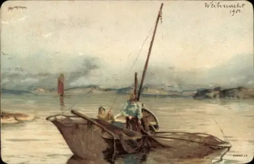 Künstler Ak Eneret, J. F., Fischerboot
