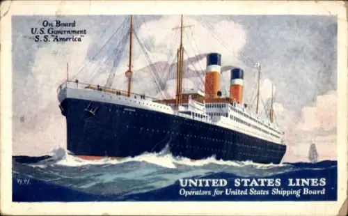 Künstler Ak US Government SS America, USL