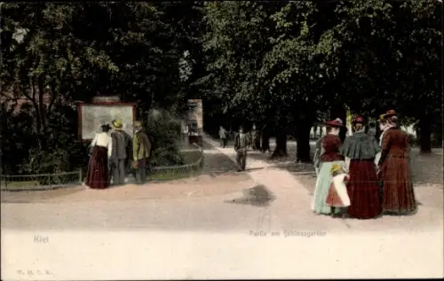 Ak Düsternbrook Kiel,  Partie am Schlossgarten