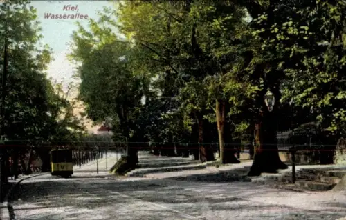 Ak Kiel, Wasserallee, Straßenbahn