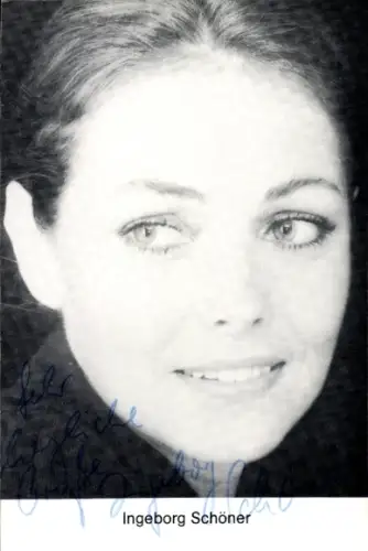 Ak Schauspielerin Ingeborg Schöner, Portrait, Autogramm