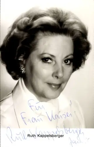 Ak Schauspielerin Ruth Kappelsberger, Portrait, Autogramm