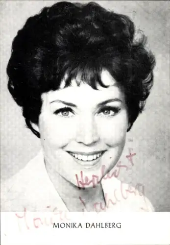 Ak Schauspielerin Monika Dahlberg, Portrait, Autogramm