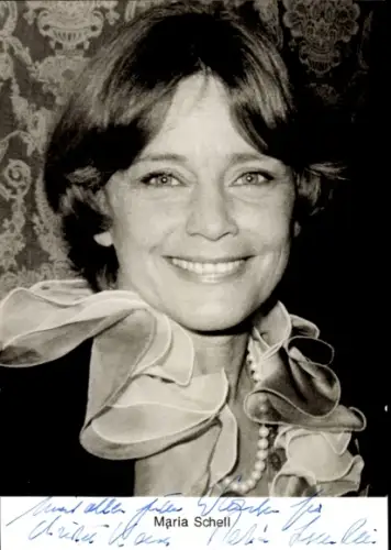 Ak Schauspielerin Maria Schell, Portrait, Autogramm