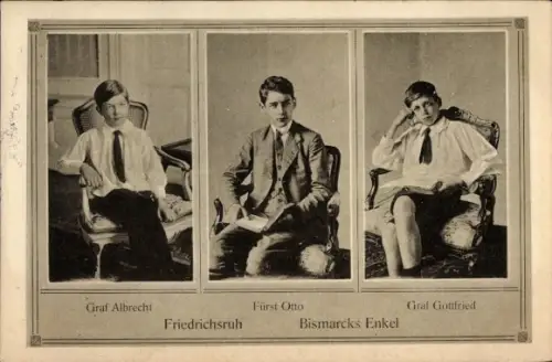 Ak Bismarcks Enkel, Graf Albrecht, Fürst Otto, Graf Gottffried, Friedrichsruh