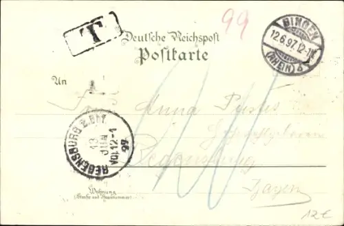 Litho Rheindampfer Hohenstaufen, Salondampfer