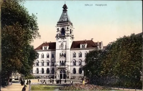 Ak Halle an der Saale, Hauptpost