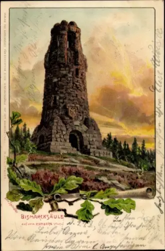 Künstler Litho Spindler, Erwin, Netzschkau, Bismarcksäule auf dem Kuhberg