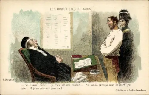 Künstler Ak Daumier, Les Humoristes de Jadis, Verbrecher, Richter