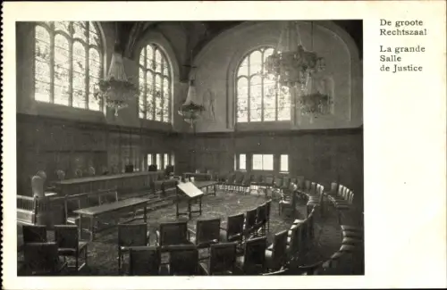 Ak La Haye Den Haag Südholland Niederlande, Le Palais de la Paix, de groote Rechtszaal