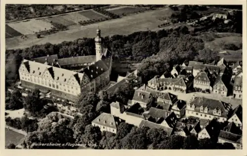 Ak Weikersheim in Tauberfranken Württemberg, Fliegeraufnahme