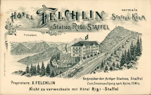 Litho Rigi Staffel Kanton Schwyz, Hotel Felchlin